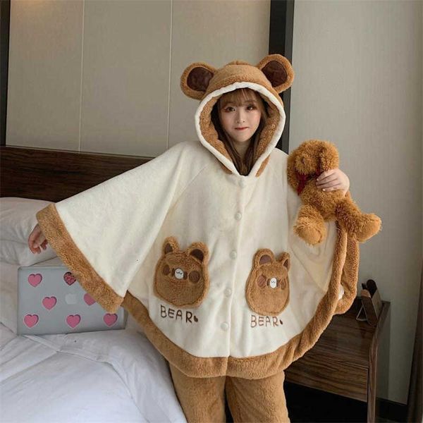 women's sleepwear winter kawaii pajamas women set cute cat ear warm cloak hoodie blanket girls plush sleep pants home loungew, Black;red
women's sleepwear winter kawaii pajamas women set cute cat ear warm cloak hoodie blanket girls plush sleep pants home loungew, Black;red