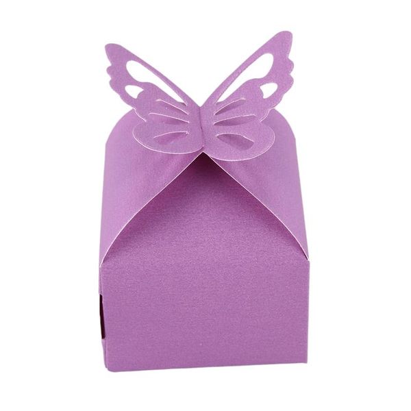 gift wrap 50 pcs butterfly favor candy boxes cake style for wedding party purple