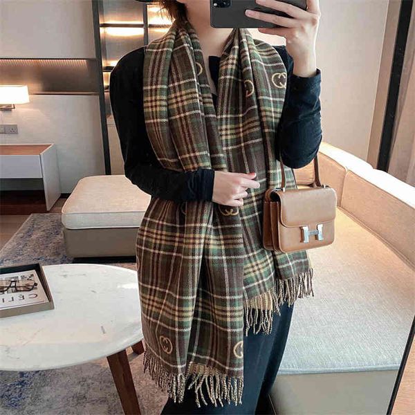 shawl scarf 2021 imitation cashmere women's autumn and winter long tassel plaid warm bib dual purpose versatile, Blue;gray
shawl scarf 2021 imitation cashmere women's autumn and winter long tassel plaid warm bib dual purpose versatile, Blue;gray