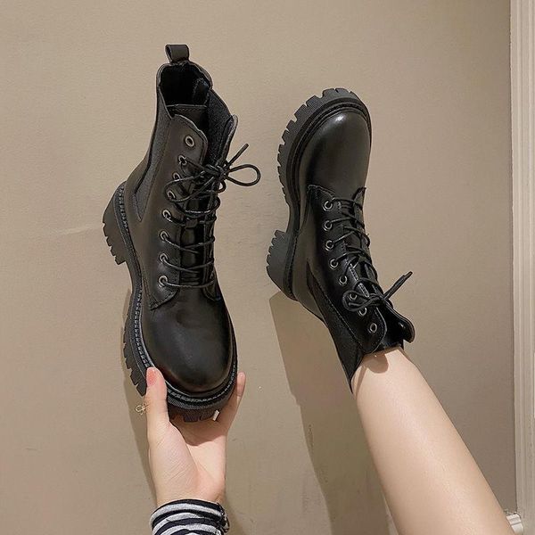 boots 2021 women's shoes fashion british style thick-heeled all-match lace-up ankle thick-soled motorcycle, Black
boots 2021 women's shoes fashion british style thick-heeled all-match lace-up ankle thick-soled motorcycle, Black
