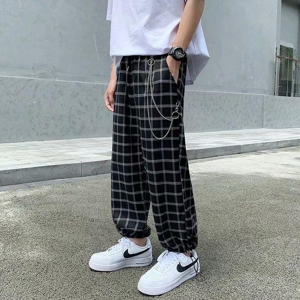 men's pants joggers plaid man black with chain comfortable pant women casual streetwear loose trouser korean men sweatpants
men's pants joggers plaid man black with chain comfortable pant women casual streetwear loose trouser korean men sweatpants
