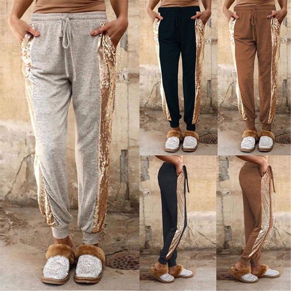 woman sports pants 2021 women's sequin color block active elastic waist workout sweatpants pocket femme pantalon & capris, Black;white
woman sports pants 2021 women's sequin color block active elastic waist workout sweatpants pocket femme pantalon & capris, Black;white
