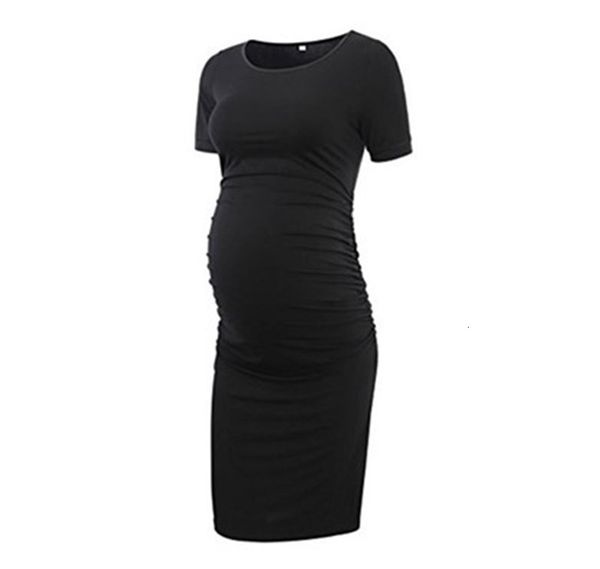 female clothes plus size womens solid color crew neck skinny ladies dresses pregnant, Black;gray
female clothes plus size womens solid color crew neck skinny ladies dresses pregnant, Black;gray