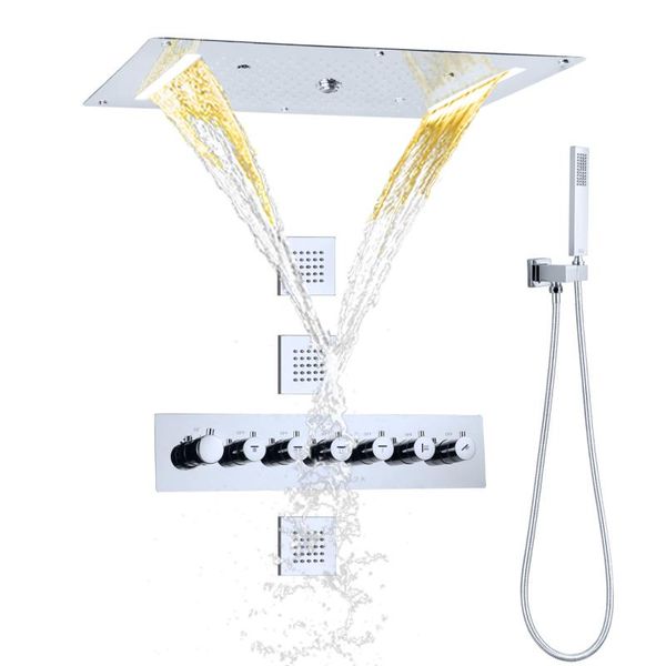 bathroom shower sets thermostatic rainfall system chrome 700x380 mm led head with hand
bathroom shower sets thermostatic rainfall system chrome 700x380 mm led head with hand