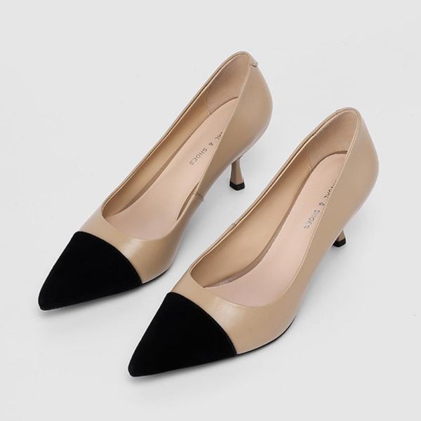 Spring Women Real Leather Pumps Pointed Toe Thin Heel Slip On Mixed Color Office Lady Shoes Female Footwear Size 34-39, Ivory
Spring Women Real Leather Pumps Pointed Toe Thin Heel Slip On Mixed Color Office Lady Shoes Female Footwear Size 34-39, Ivory