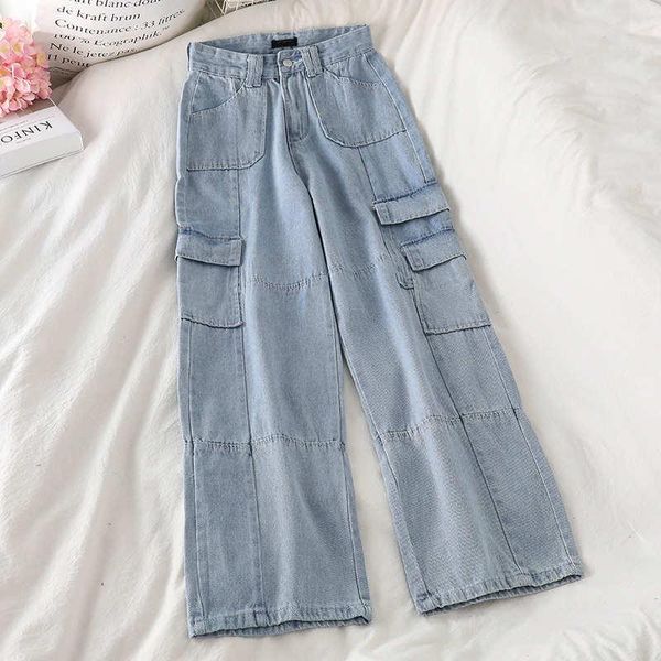 vintage loose long wide leg womens jeans pockets denim cargo pants women straight trousers streetwear casual woman c7032 women's, Blue
vintage loose long wide leg womens jeans pockets denim cargo pants women straight trousers streetwear casual woman c7032 women's, Blue