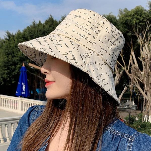 wide brim hats korean version of wild fisherman hat women basin sun protection spring summer solid color character printing bucket, Blue;gray
wide brim hats korean version of wild fisherman hat women basin sun protection spring summer solid color character printing bucket, Blue;gray