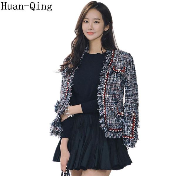 women's jackets autumn winter vintage tweed blends pearl buckle jacket coat fashion v-neck long sleeve outerwear, Black;brown
women's jackets autumn winter vintage tweed blends pearl buckle jacket coat fashion v-neck long sleeve outerwear, Black;brown