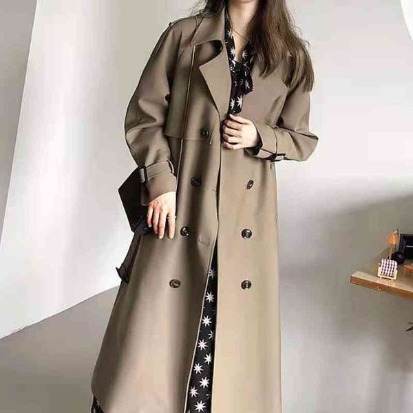 women's trench coats women casual double breasted long trend coat loose autumn winter sashes windbreaker office lady sleeve outwear ove, Tan;black
women's trench coats women casual double breasted long trend coat loose autumn winter sashes windbreaker office lady sleeve outwear ove, Tan;black