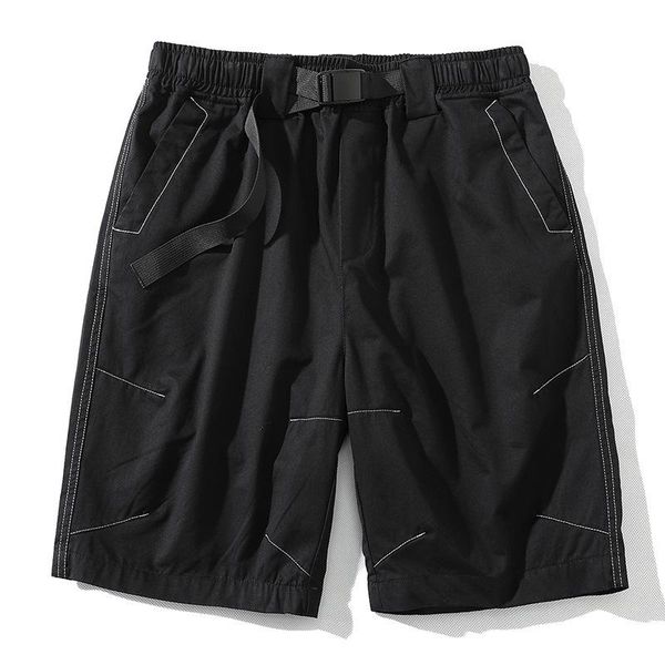 men's shorts 2021 summer ins trend line decoration five-point pants loose long tube casual men, White;black
men's shorts 2021 summer ins trend line decoration five-point pants loose long tube casual men, White;black