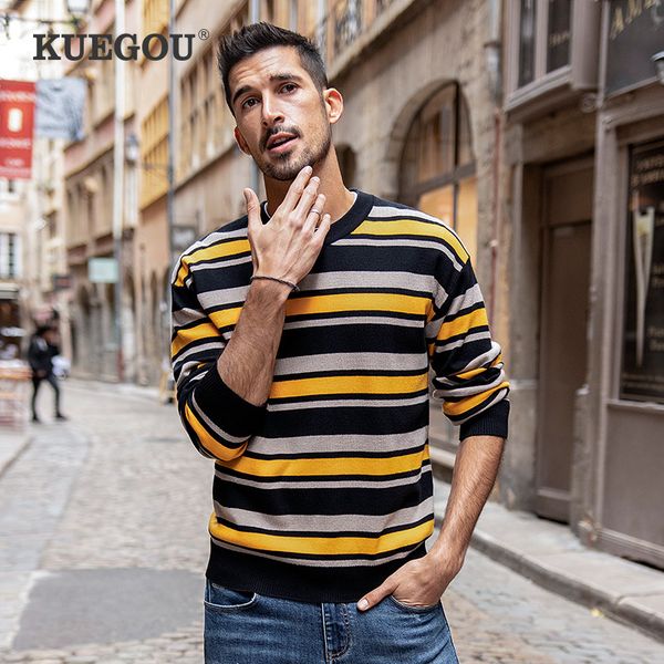 kuegou autumn winter clothing contrast color mens sweater warm pullovers striped sweaters men knitted fashion lz-26071 210524, White;black
kuegou autumn winter clothing contrast color mens sweater warm pullovers striped sweaters men knitted fashion lz-26071 210524, White;black