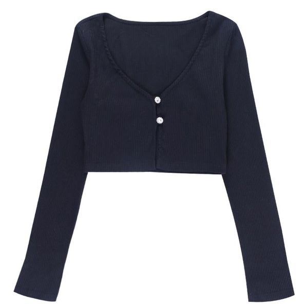 women button down crop deep o neck solid color hollow out long sleeve rib knit t-shirts women's t-shirt, White
women button down crop deep o neck solid color hollow out long sleeve rib knit t-shirts women's t-shirt, White