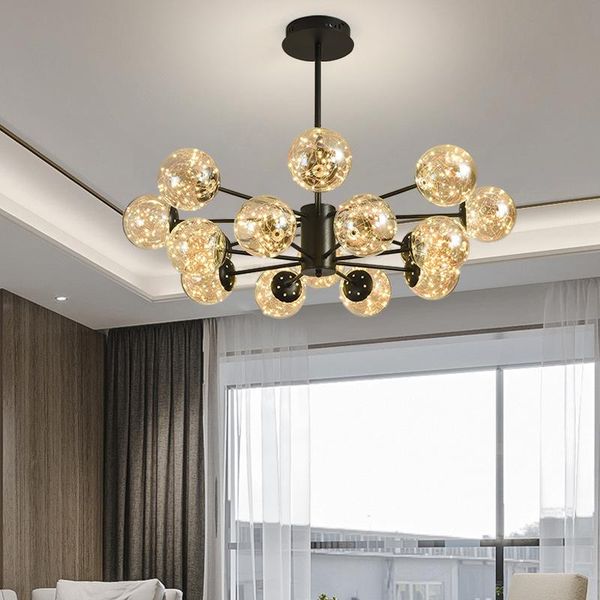 nordic led living room chandelier modern minimalist bedroom magic bean creative starry wrought iron molecular lamp chandeliers
nordic led living room chandelier modern minimalist bedroom magic bean creative starry wrought iron molecular lamp chandeliers