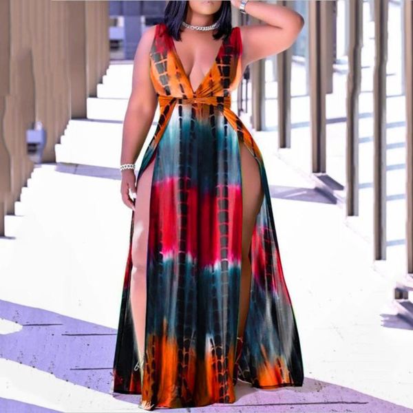 casual dresses tie-dye high slit women dress summer plus size deep v-neck loose for 2021 fashion long robe femme, Black;gray
casual dresses tie-dye high slit women dress summer plus size deep v-neck loose for 2021 fashion long robe femme, Black;gray
