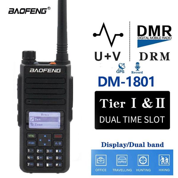 baofeng dm-1801 digitale walkie talkie dmr tier ii dual slot tempo tier2 tier1 digitale/analogico ham antenna protable cb radio
baofeng dm-1801 digitale walkie talkie dmr tier ii dual slot tempo tier2 tier1 digitale/analogico ham antenna protable cb radio