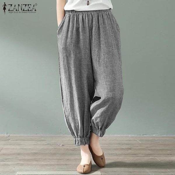 women's pants & capris zanzea summer casual cotton harem women elastic waist pantalon vintage striped loose long turnip trousers female, Black;white
women's pants & capris zanzea summer casual cotton harem women elastic waist pantalon vintage striped loose long turnip trousers female, Black;white
