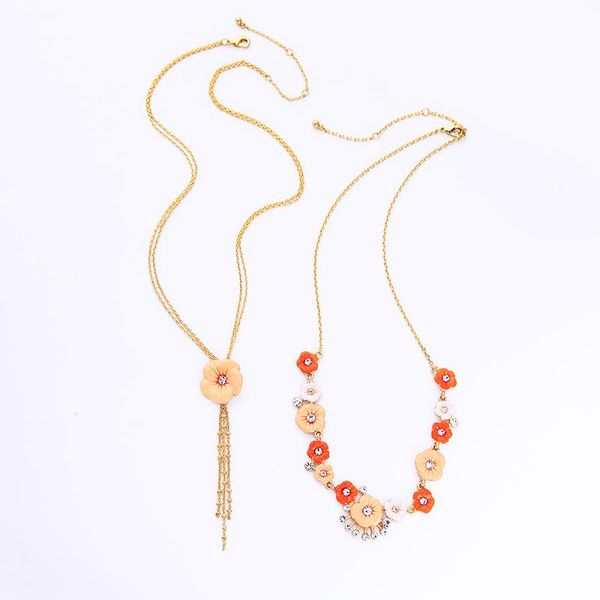 pendant necklaces kissme two-type exquisite multicolored enamel crystal flowers for women gifts gold color fashion jewelry, Silver
pendant necklaces kissme two-type exquisite multicolored enamel crystal flowers for women gifts gold color fashion jewelry, Silver