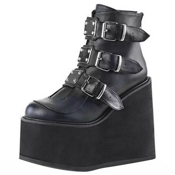 boots 2021 winter women platform fashion thick bottom ankle wedges shoes lace up buckle botas mujer, Black
boots 2021 winter women platform fashion thick bottom ankle wedges shoes lace up buckle botas mujer, Black