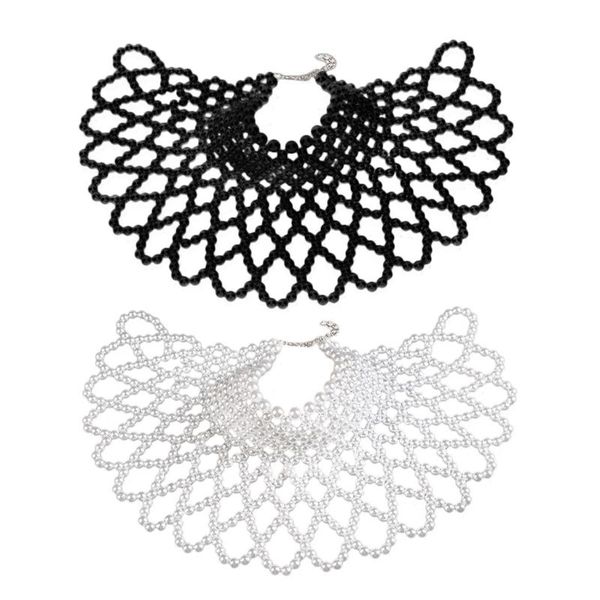 chains women imitation pearl beaded bib choker necklace body chain shawl collar jewelry female party luxurious decorative costume, Silver
chains women imitation pearl beaded bib choker necklace body chain shawl collar jewelry female party luxurious decorative costume, Silver