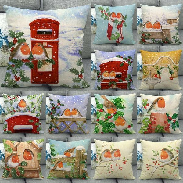 cushion/decorative pillow 2022 christmas sofa decor robin pattern print throw cushion cover cotton linen covers office room home accessories
cushion/decorative pillow 2022 christmas sofa decor robin pattern print throw cushion cover cotton linen covers office room home accessories