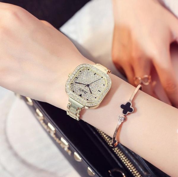 wristwatches 2021 the fashion square women watches rhinestone dial quartz wrist luxury elegant girl clock, Slivery;brown
wristwatches 2021 the fashion square women watches rhinestone dial quartz wrist luxury elegant girl clock, Slivery;brown