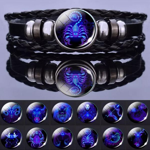 luminous 12 zodiac signs constellation charm bracelet men women fashion multilayer weave leather bracelet & bangle birthday gifts, Black
luminous 12 zodiac signs constellation charm bracelet men women fashion multilayer weave leather bracelet & bangle birthday gifts, Black