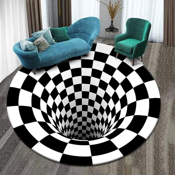 carpets black-and-white 3d stereoscopic carpet circular vortex illusion floor mat
carpets black-and-white 3d stereoscopic carpet circular vortex illusion floor mat