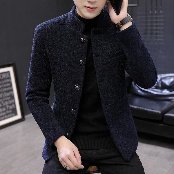 men's stand-up collar casual woolen suit, youth multi-button solid color thick blazer suits & blazers, White;black
men's stand-up collar casual woolen suit, youth multi-button solid color thick blazer suits & blazers, White;black