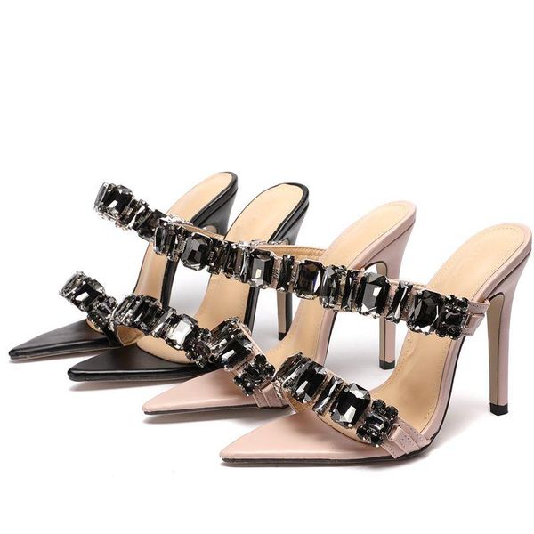 slippers 2021 summer rubber sole pu stiletto shallow mouth pointed ladies luxury rhinestone high-heeled delicate sandals, Black
slippers 2021 summer rubber sole pu stiletto shallow mouth pointed ladies luxury rhinestone high-heeled delicate sandals, Black