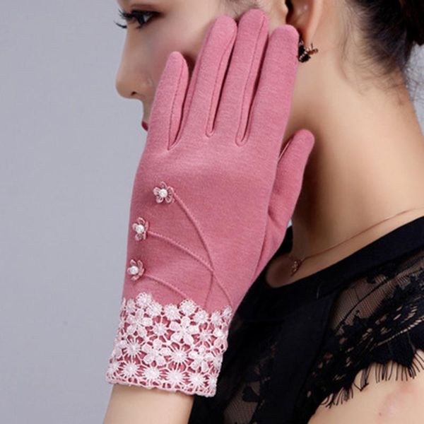 cycling gloves winter female cashmere flower lace splice touch screen driving korean bow plush thicken sport warm mitten 16a, Black
cycling gloves winter female cashmere flower lace splice touch screen driving korean bow plush thicken sport warm mitten 16a, Black