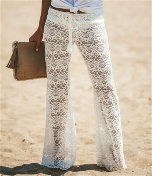 summer crochet beach wide leg womens capri see through swimwear long trousers casual female fashion, Black;white
summer crochet beach wide leg womens capri see through swimwear long trousers casual female fashion, Black;white