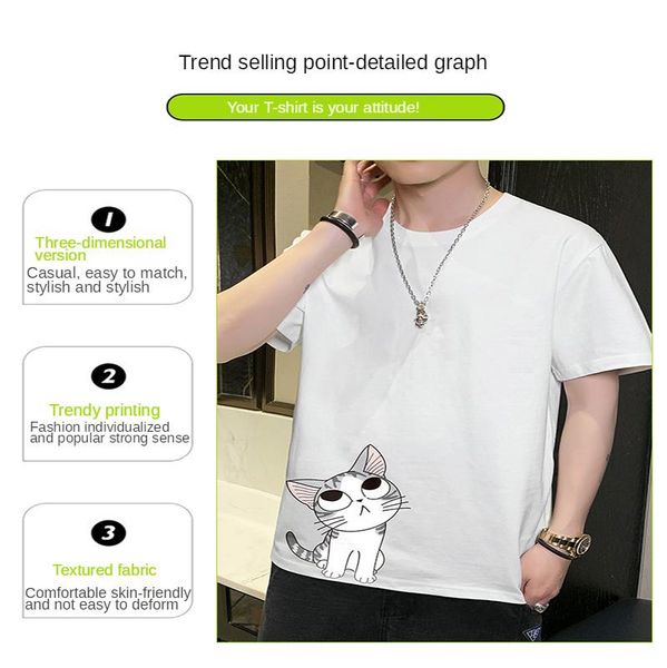 men's t-shirts shirt short-sleeved summer 2021 korean version of the trend casual plus size t-shirt clothing, White;black
men's t-shirts shirt short-sleeved summer 2021 korean version of the trend casual plus size t-shirt clothing, White;black