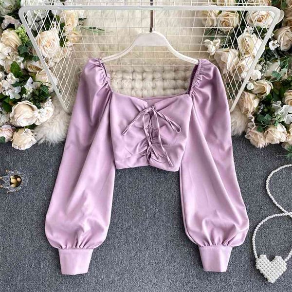 women's retro solid color square collar long sleeve short lady fashion elegant shirts blouse ropa de mujer p988 210527, White
women's retro solid color square collar long sleeve short lady fashion elegant shirts blouse ropa de mujer p988 210527, White