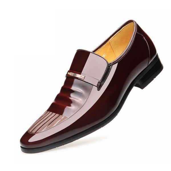dress shoes men's handmade formal leather genuine slip-on pointed toe elegant patent glossy business wedding office, Black
dress shoes men's handmade formal leather genuine slip-on pointed toe elegant patent glossy business wedding office, Black