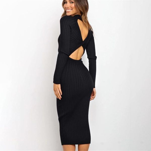 casual dresses backless long sleeve bodycon dress for women autumn winter patry black slim elegant midi woman knitted, Black;gray
casual dresses backless long sleeve bodycon dress for women autumn winter patry black slim elegant midi woman knitted, Black;gray