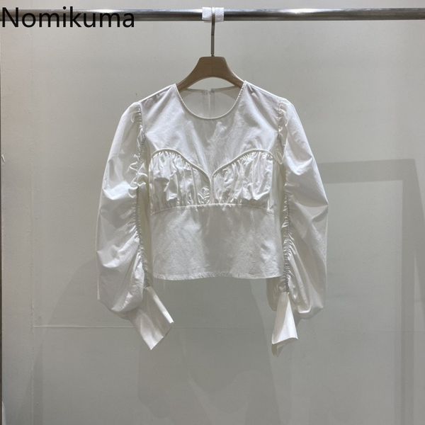 nomikuma new elegant o-neck womens korean pleated puff long sleeve blouses causal spring new blusas mujer 6f824 210427, White
nomikuma new elegant o-neck womens korean pleated puff long sleeve blouses causal spring new blusas mujer 6f824 210427, White
