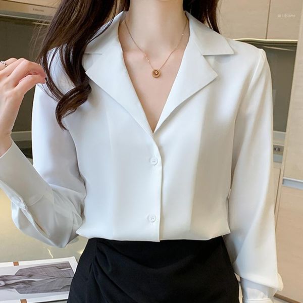 women's blouses & shirts long sleeve white blouse women blusas mujer de moda 2021 v-neck office lady chiffon shirt e607
women's blouses & shirts long sleeve white blouse women blusas mujer de moda 2021 v-neck office lady chiffon shirt e607