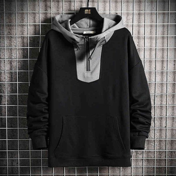 men's hooded hoodie 2021 hip pop fashion harajuku male style streetwear clothes, Black
men's hooded hoodie 2021 hip pop fashion harajuku male style streetwear clothes, Black