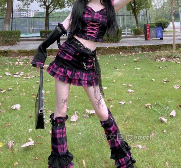 japanese gothic harajuku pink plaid women skirt girl mini kawaii fashion sweet punk high waist short suit, Black
japanese gothic harajuku pink plaid women skirt girl mini kawaii fashion sweet punk high waist short suit, Black