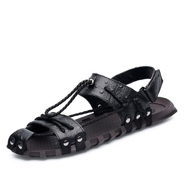 sandals sandalias erkek sandalet large size casual beach shoes british style genuine leather sandal men, Black
sandals sandalias erkek sandalet large size casual beach shoes british style genuine leather sandal men, Black