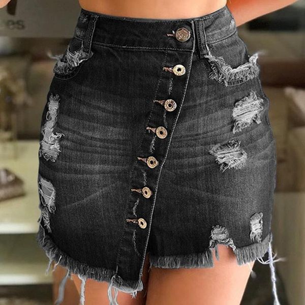 women blue ripped casual mini denim skirt bodycon basic pocket jeans mid waist skirts, Black
women blue ripped casual mini denim skirt bodycon basic pocket jeans mid waist skirts, Black