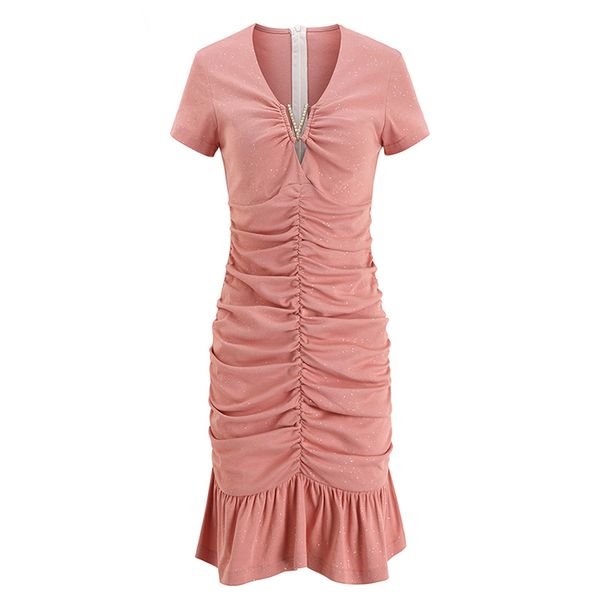 pink balck deep v-neck diamond short sleeve ruched mini dress biuling ruffle elegant summer d2505 210514, Black;gray
pink balck deep v-neck diamond short sleeve ruched mini dress biuling ruffle elegant summer d2505 210514, Black;gray