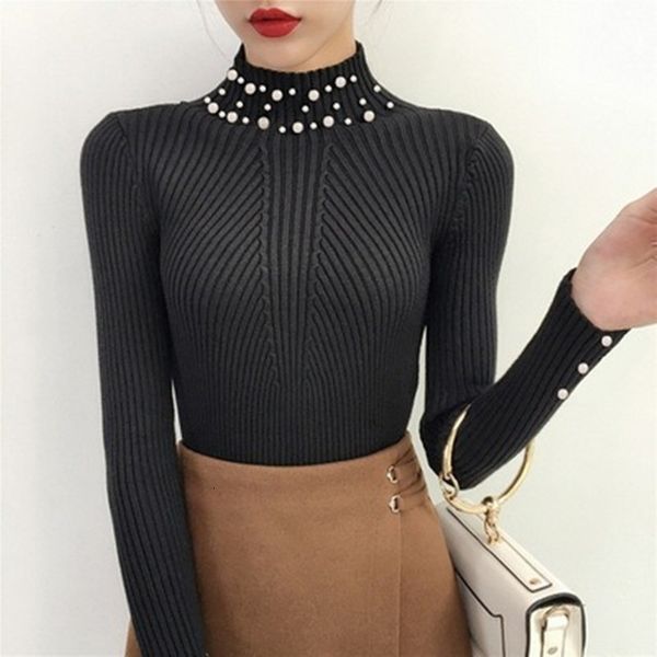 Women's Sweaters Autumn and Winter Pearl Beaded O-Neck Long Sleeve Slim Knit Pullover ZB1D, White;black
Women's Sweaters Autumn and Winter Pearl Beaded O-Neck Long Sleeve Slim Knit Pullover ZB1D, White;black