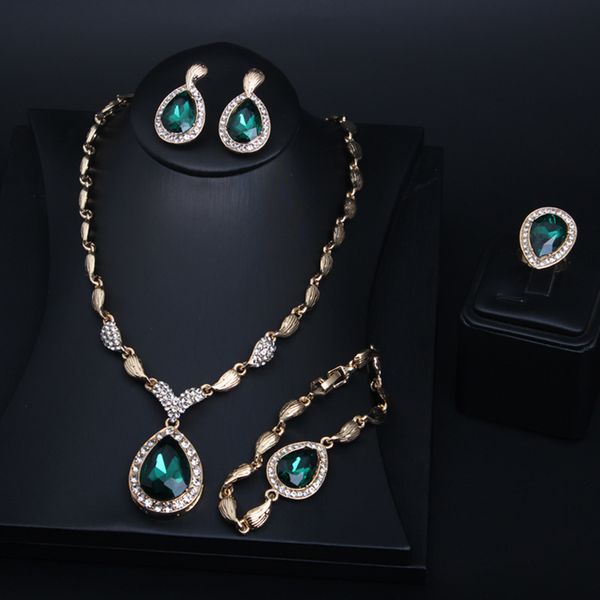 alloy necklace four piece set of water drop clavicle chain bridal banquet women's jewelry, Silver
alloy necklace four piece set of water drop clavicle chain bridal banquet women's jewelry, Silver