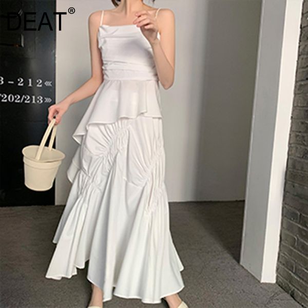 high elastic waist white irregular ruffles half-body shirring pleat long skirt women fashion spring summer 2f0297 210421, Black
high elastic waist white irregular ruffles half-body shirring pleat long skirt women fashion spring summer 2f0297 210421, Black