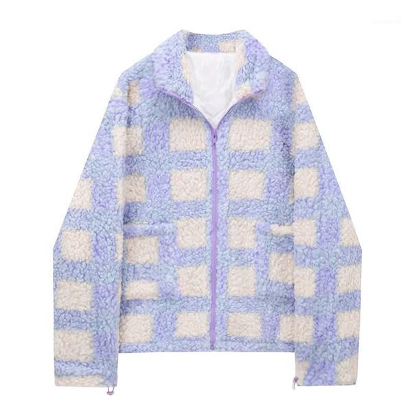 women's down & parkas autumn and winter design niche purple plaid drawstring zipper imitation lambswool loose coat warm jacket women lo, Black
women's down & parkas autumn and winter design niche purple plaid drawstring zipper imitation lambswool loose coat warm jacket women lo, Black