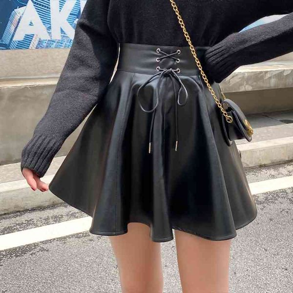 pleated high waist black leather skirt female autumn/winter korean version a-word big swing washed pu women 691g 210420
pleated high waist black leather skirt female autumn/winter korean version a-word big swing washed pu women 691g 210420