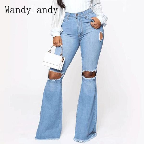 mandylandy women's ripped bleached hole jeans spring and autumn casual mid waist solid color tassel denim flare pants, Blue
mandylandy women's ripped bleached hole jeans spring and autumn casual mid waist solid color tassel denim flare pants, Blue