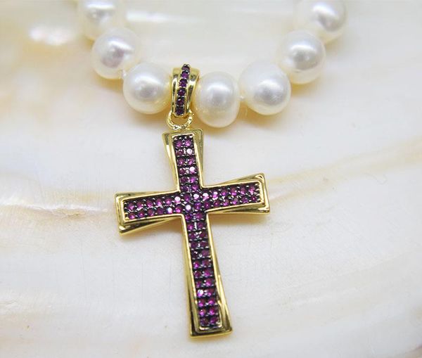 chains freshwater white round pearl green/blue/red zircon cross pendant necklace nature wholesale beads fppj, Silver
chains freshwater white round pearl green/blue/red zircon cross pendant necklace nature wholesale beads fppj, Silver