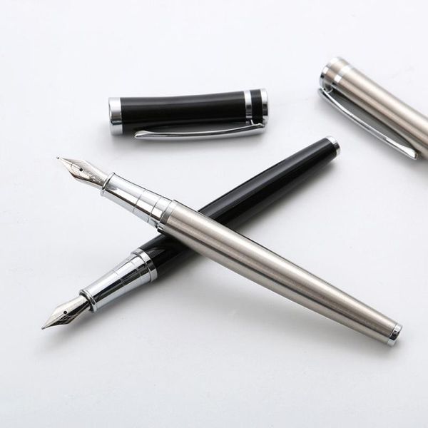practical easy handle ink stainless steel metal fountain pen medium nib calligraphy office signature school supplies h6310 pens
practical easy handle ink stainless steel metal fountain pen medium nib calligraphy office signature school supplies h6310 pens